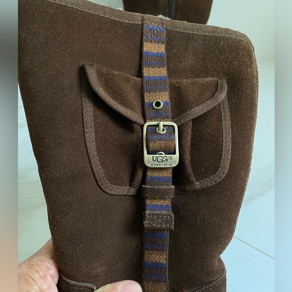 UGG Australia Cargo Suede Leather W/Sheepskin Lined Brown Boots S/N 1968 size 4 - Picture 10 of 16